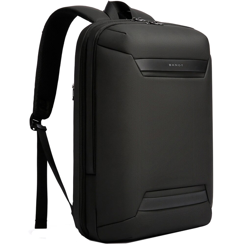 Rucsac laptop 15.6 inch, rezistent la apa, cu port USB, si USB-C, compartiment tableta, sistem fixare pe valiza, buzunar antifurt BANGE, BG7677BK, Negru