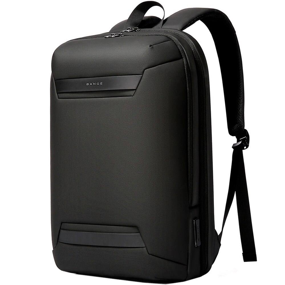 Rucsac laptop 15.6 inch, rezistent la apa, cu port USB, si USB-C, compartiment tableta, sistem fixare pe valiza, buzunar antifurt BANGE, BG7677BK, Negru