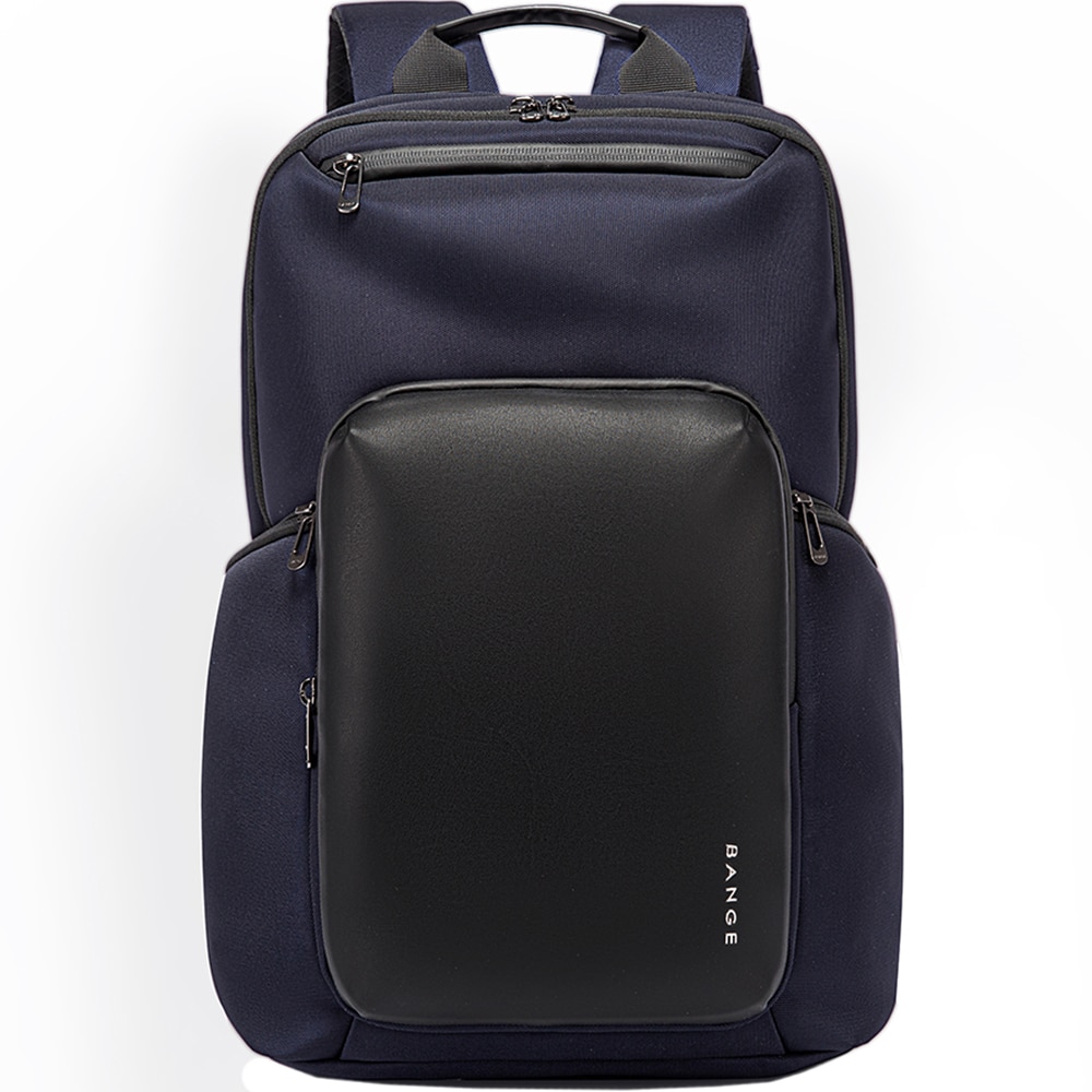 Rucsac laptop 15.6 inch, cu port USB, si USB-C, rezistent la apa, sistem fixare pe valiza, buzunar antifurt, BANGE, BG7712NY, Albastru