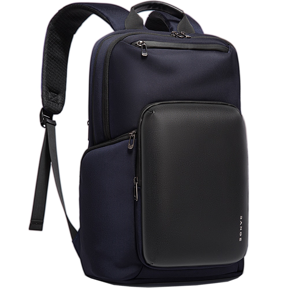 Rucsac laptop 15.6 inch, cu port USB, si USB-C, rezistent la apa, sistem fixare pe valiza, buzunar antifurt, BANGE, BG7712NY, Albastru