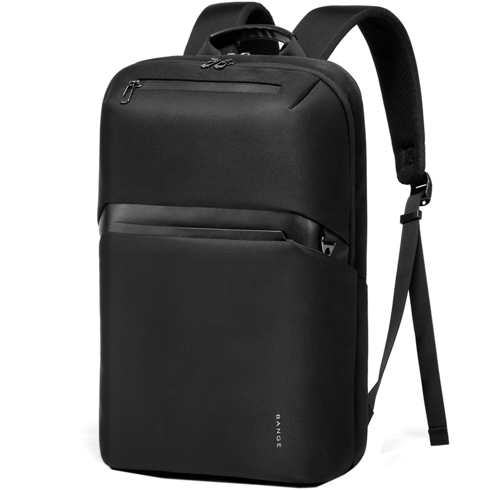 Rucsac laptop 15.6 inch, buzunar antifurt, rezistent la apa, sistem fixare pe valiza, buzunar antifurt, BANGE, BG7715BK, Negru