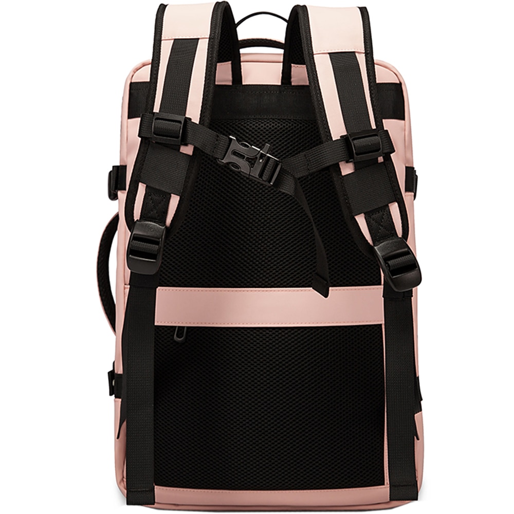 Rucsac calatorii, laptop 15.6 inch, extensibil, rezistent la stropi de apa, multifunctional, buzunar antifurt, sistem fixare pe valiza, port USB, BANGE, BG1908SPK, Roz