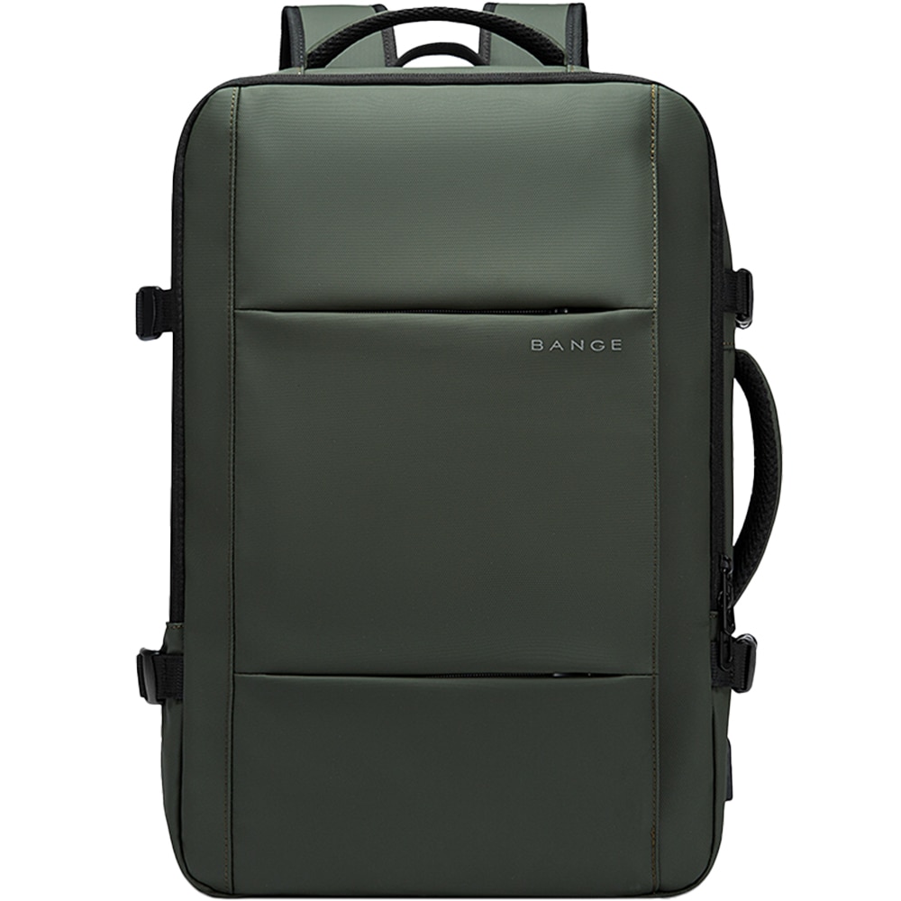 Rucsac calatorii, laptop 15.6 inch, extensibil, rezistent la stropi de apa, multifunctional, buzunar antifurt, sistem fixare pe valiza, port USB, BANGE, BG1908SGN, Verde