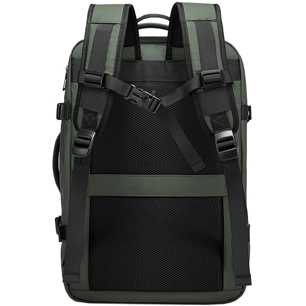 Rucsac calatorii, laptop 15.6 inch, extensibil, rezistent la stropi de apa, multifunctional, buzunar antifurt, sistem fixare pe valiza, port USB, BANGE, BG1908SGN, Verde