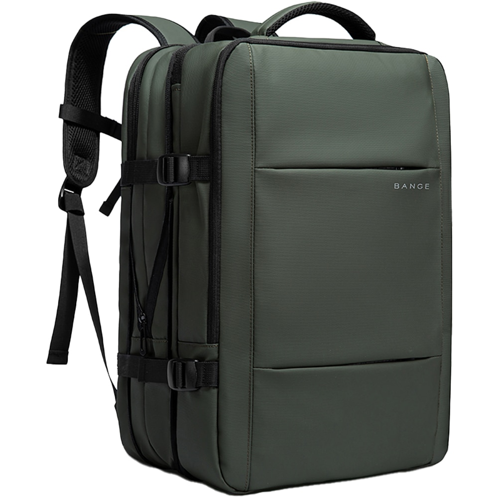 Rucsac calatorii, laptop 15.6 inch, extensibil, rezistent la stropi de apa, multifunctional, buzunar antifurt, sistem fixare pe valiza, port USB, BANGE, BG1908SGN, Verde