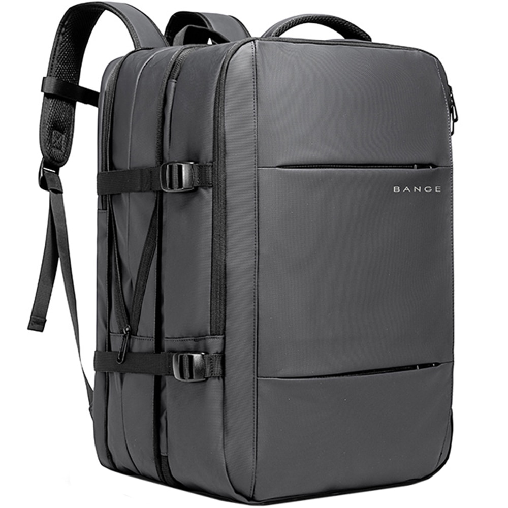 Rucsac calatorii, laptop 15.6 inch, extensibil, rezistent la stropi de apa, multifunctional, buzunar antifurt, sistem fixare pe valiza, port USB, BANGE, BG1908SGY, Gri