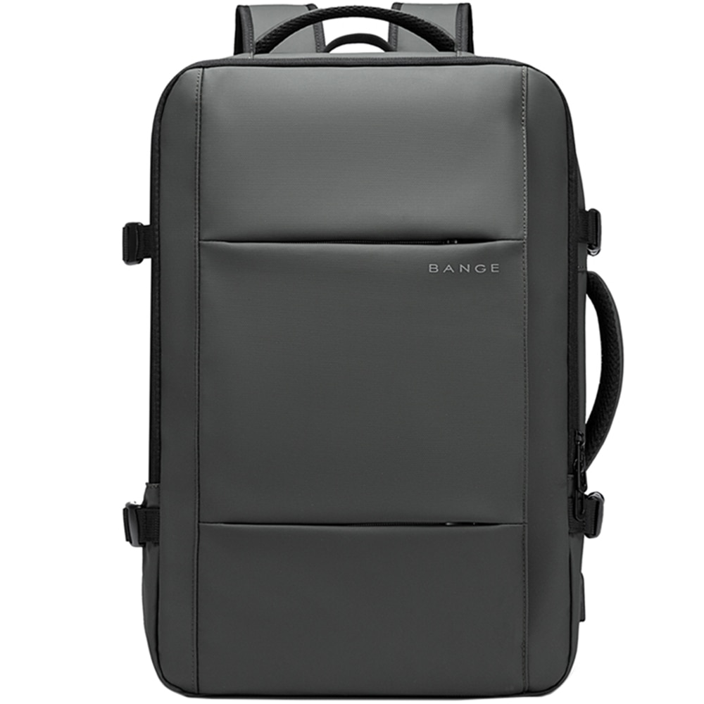 Rucsac calatorii, laptop 15.6 inch, extensibil, rezistent la stropi de apa, multifunctional, buzunar antifurt, sistem fixare pe valiza, port USB, BANGE, BG1908SGY, Gri