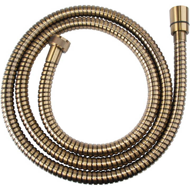 Furtun de dus flexibil Ferro, racord conic, 150 cm, Bronz antichizat