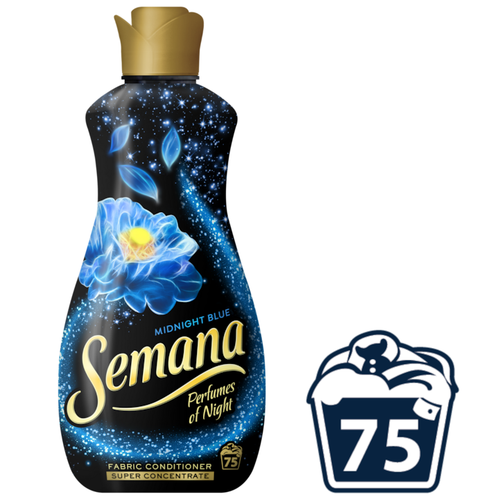 Омекотител Супер Концентрат Semana Perfumes of Night Midnight Blue, 75 пранета, 1,65 л