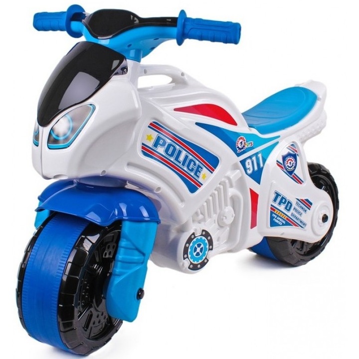 Детски мотор без педали Edea Police, За баланс, С дръжка за пренос, 72 х 35 х 52 cm, До 30кг, 2+ Години, Бял