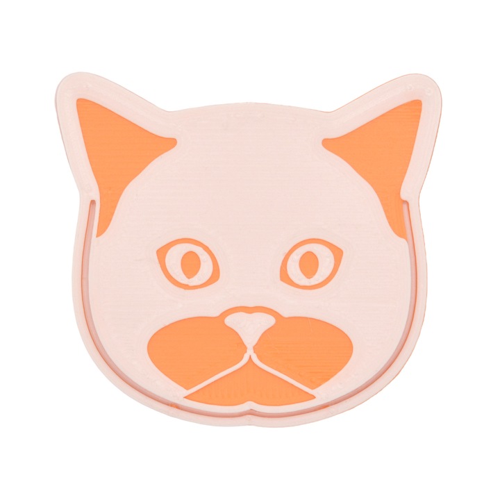 Semn de carte - Pisica - Cute cat, portocaliu-alb 45x50mm