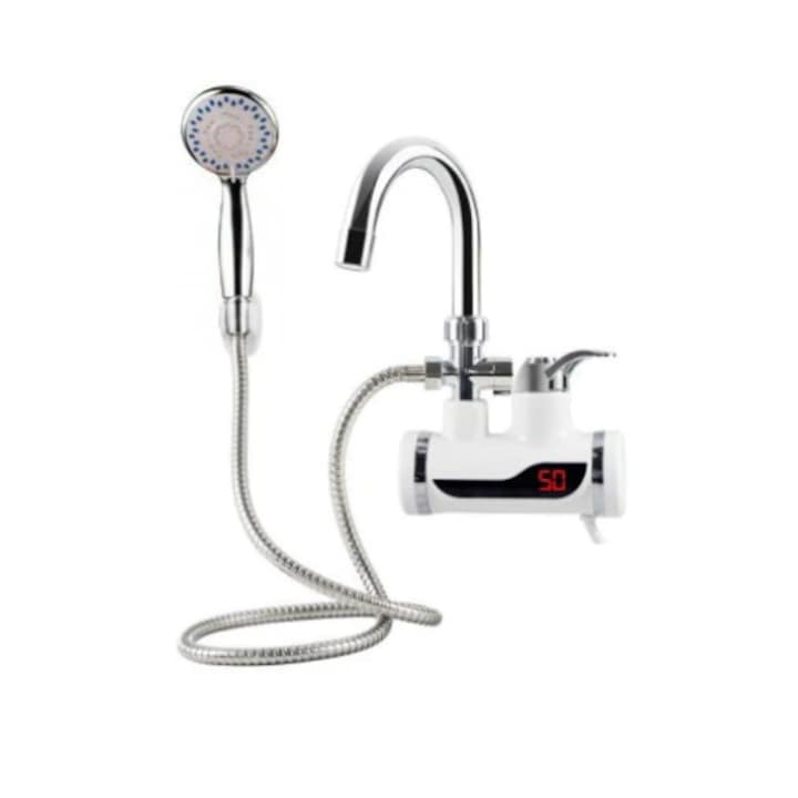 Robinet instant apa calda si para dus, 3000 W, model LZ001-N Alb