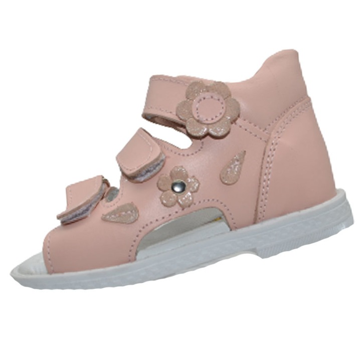 Ортопедични кожени сандали за момиче Small Foot SMF0805R-21, Розови 99404