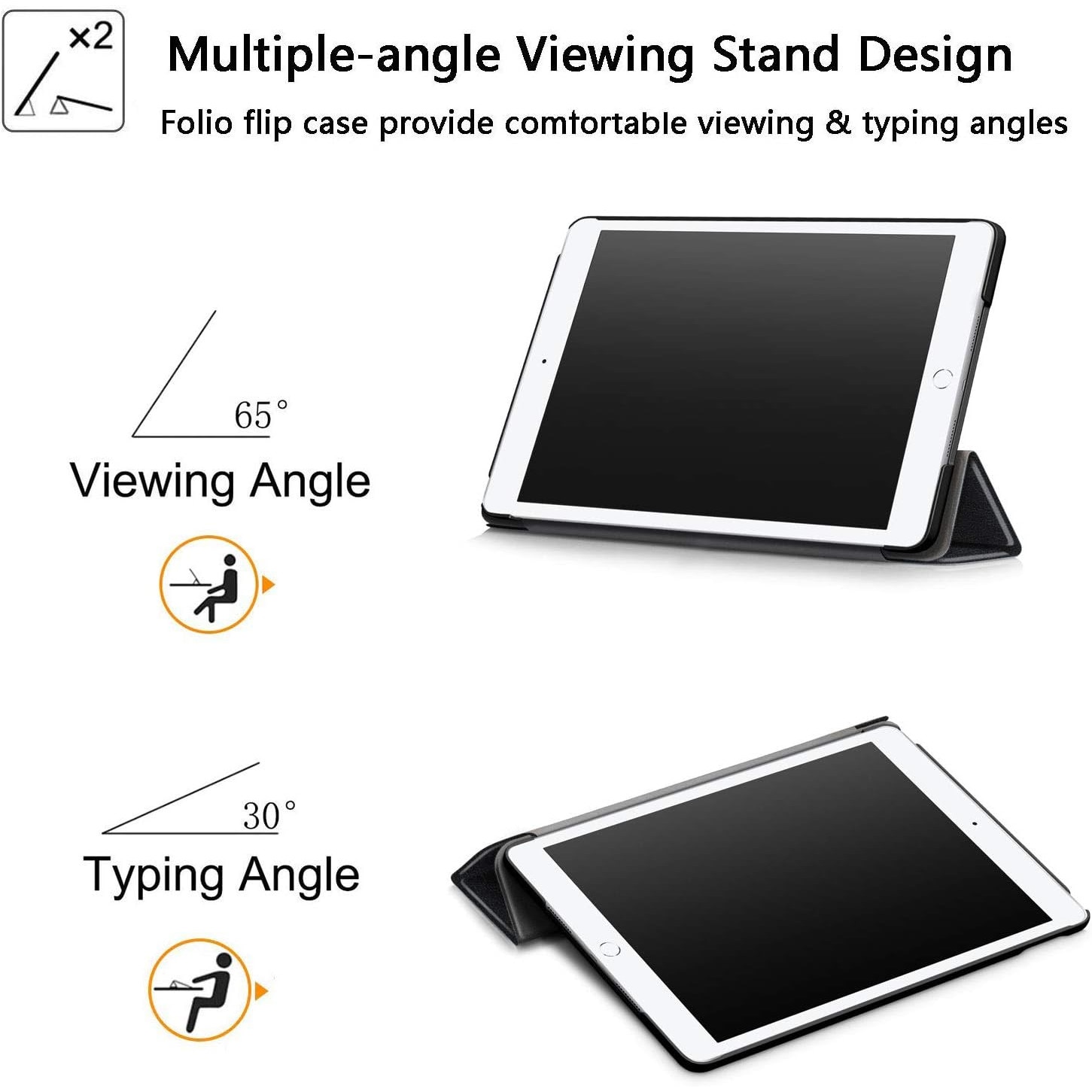 Husa pentru iPad 9 10.2 inch 2021 Slim UltraLight functie sleep/wake-up, Aiyando, negru