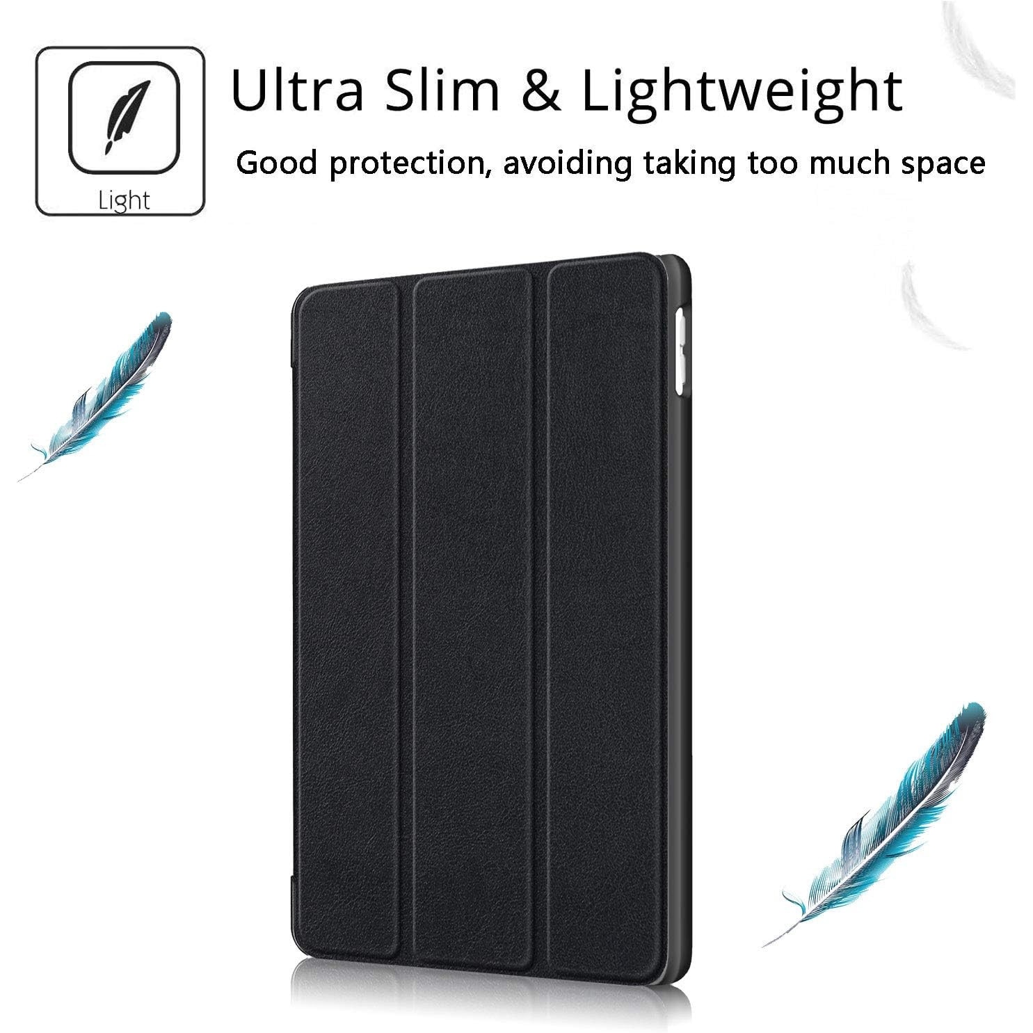 Husa pentru iPad 9 10.2 inch 2021 Slim UltraLight functie sleep/wake-up, Aiyando, negru