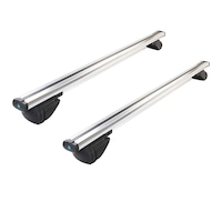 Bare Portbagaj Universale Transversale Aluminiu cu cheie-set 2 bucati, argintiu
