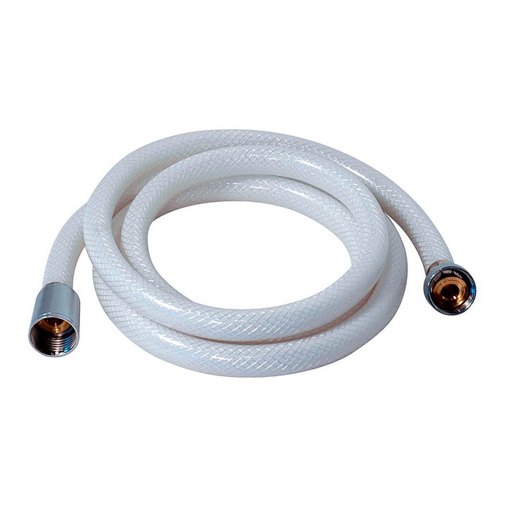 Furtun de dus cu 3 straturi, 2m, Frandis, PVC, alb, model 190215