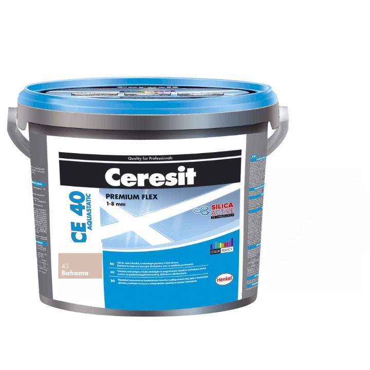 Chit de rosturi praf gresie si faianta Ceresit CE 40 Bahama, bej, interior/exterior, 5 kg