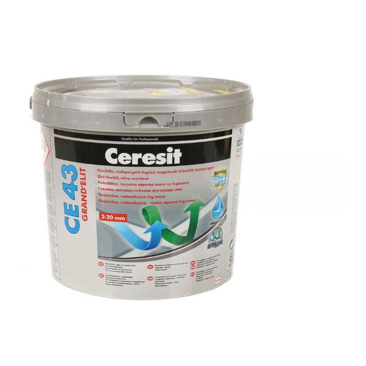 Chit de rosturi praf gresie si faianta Ceresit CE 43 Antracit, gri, interior/exterior, 5 kg