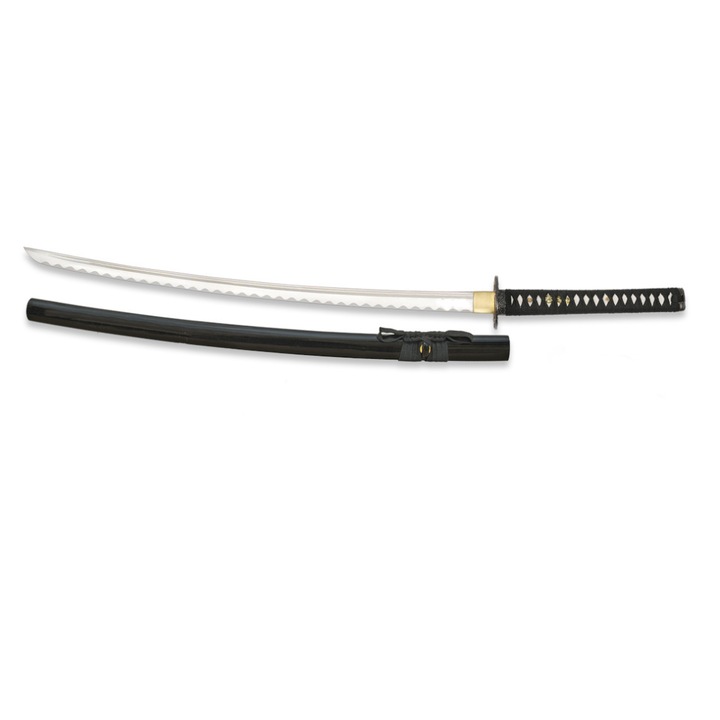 Sabie Katana Samurai, Otel carbon, Stativ Decor, Teaca, Lungime 100cm, Tole 10 Imperial 31587