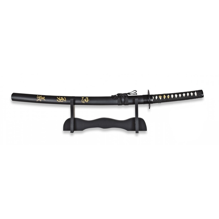Sabie Katana Samurai, Otel carbon, Stativ Decor, Teaca, Lungime 72cm, Tole 10 Imperial 31696