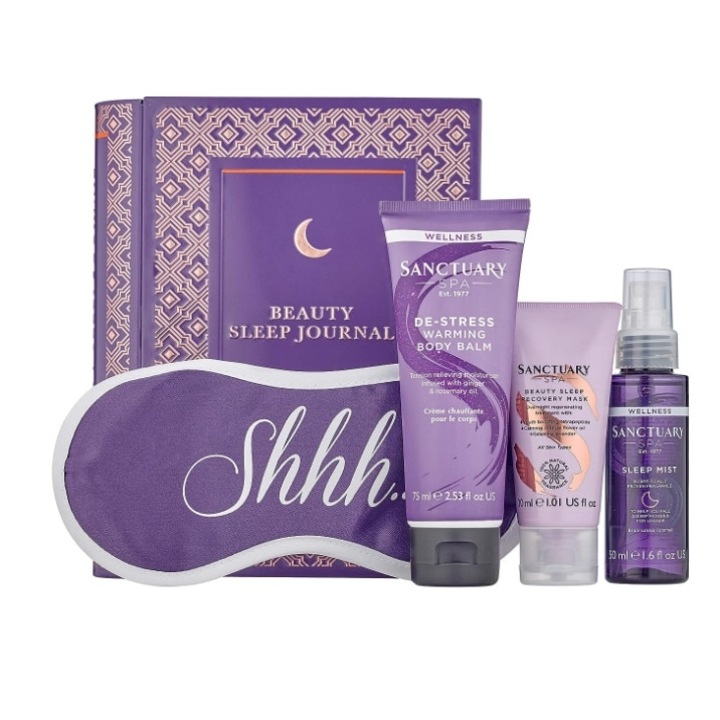 Set 3 piese Beauty Sleep Journal, creme relaxare, Sleep Mist 50 ml, Balsam de corp cu incalzire 75 ml, Masca faciala Beauty Sleep Recovery 30 ml