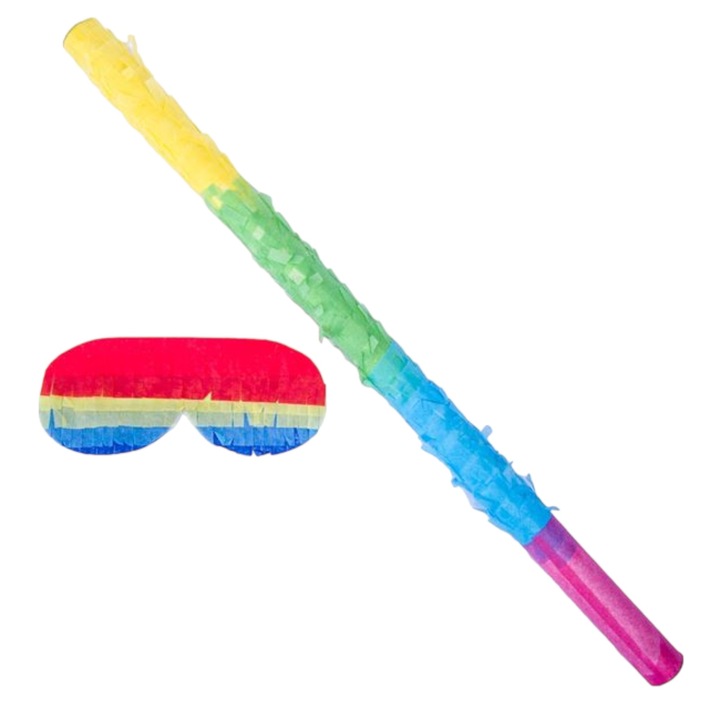 Комплект пинята, бухалка 50см и очила, YUPY, многоцветен