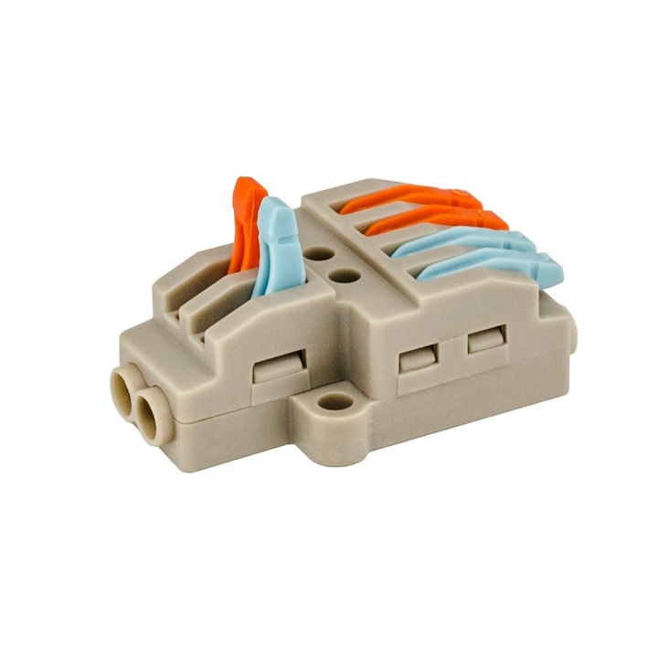 Conector tip WAGO cu rol multiplicator 2-4 pin, XY222-2-4P, pentru cabluri electrice, LED Market®