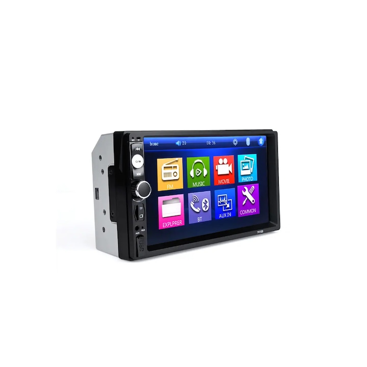Автомобилен плейър 7010B, 2DiN, черен, Радио FM, Навигация, MirrorLink, Mp5, Екран 7'', Bluetooth, Тъчскрийн, Divix, AVI, USB, SD Card, AUX, JRH