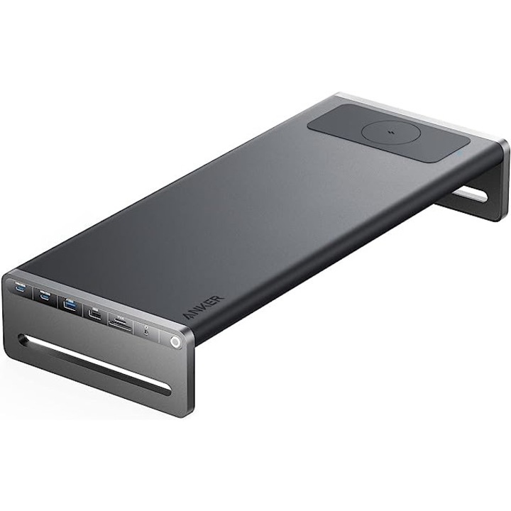 Докинг станция Anker 675 USB-C (12-в-1), 10Gbps USB-C портове, 4K@60Hz HDMI, Безжично зарядно устройство, 2 x USB-C порта