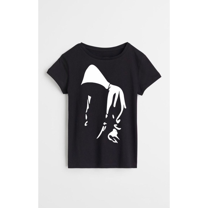 Fekete pamut gyerekpóló, személyre szabott Anonymous, Fekete