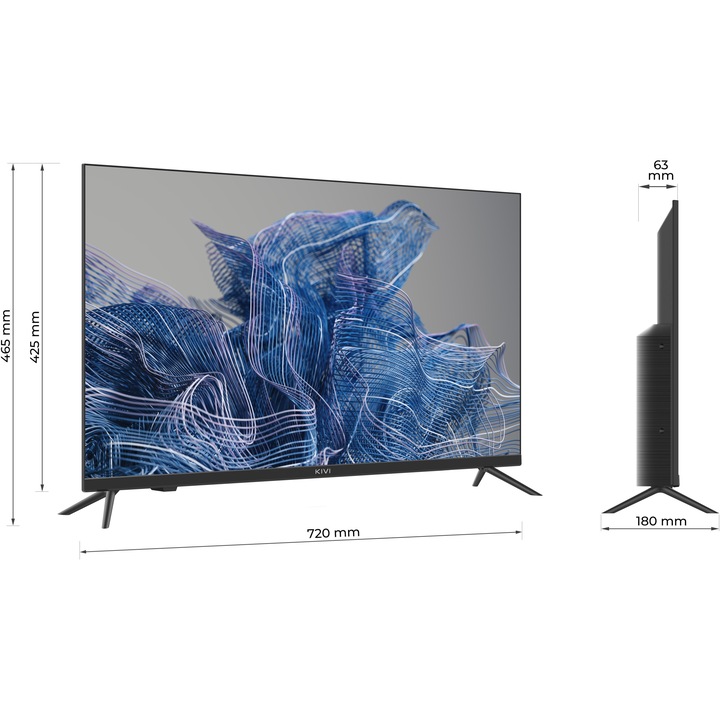 Televizor KIVI LED 32H740NB, 80 cm, Smart Android TV, HD, Clasa E