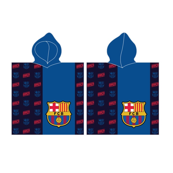 Poncho Serviette FC Barcelona - Bleu Grenat 55x110cm (Licence Officielle)