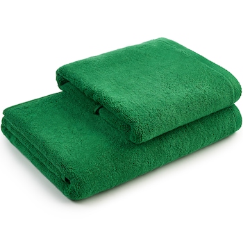 Set 2 prosoape Hotel Supplier, 50x90 cm, 70x140 cm, bumbac 100%, 600 GSM, Verde