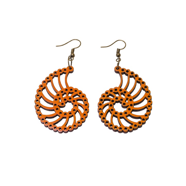 Cercei model scoica portocaliu 3x7