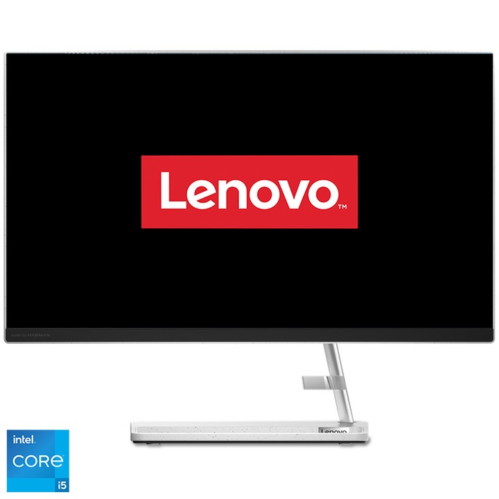 Настолен компютър All-in-One Lenovo IdeaCentre AIO 3 24IAP7, Intel® Core™ i5-12450H, 23.8", Full HD, IPS, 8GB DDR4, 256GB SSD M.2, Intel® UHD Graphics, No OS, White