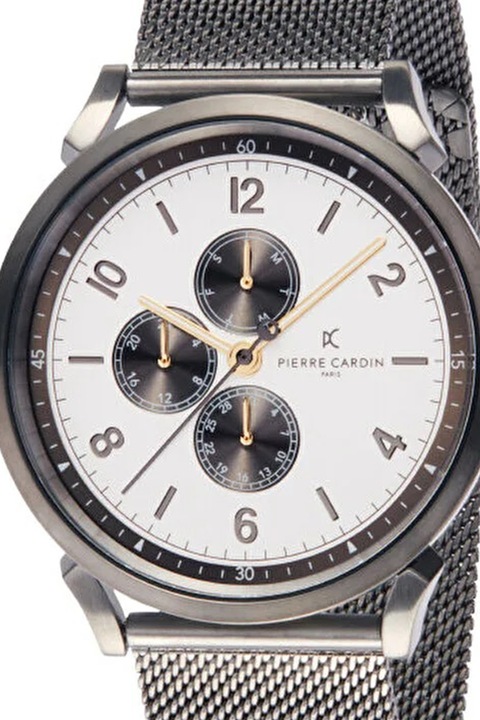 Pierre Cardin, Мултифункционален часовник от неръждаема стомана, Тъмносребрист