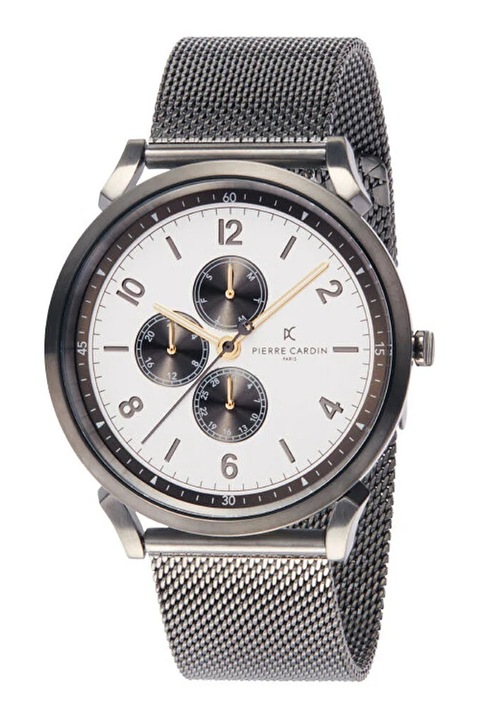 Pierre Cardin, Мултифункционален часовник от неръждаема стомана, Тъмносребрист