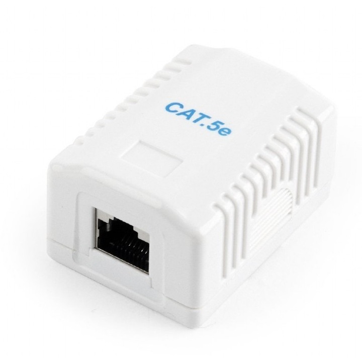 RJ-45 гнездо с 1 изход, GEMBIRD за FTP кабел, Cat5e, Krone конектор (LSA) към RJ-45 (M), екраниран, пластмасов, 1 бр.