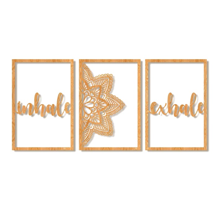 Декоративен панел за стена, Lovie Мандала, 150x70cm, Златен Дъб