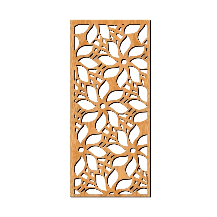 Декоративен панел за стена, Lovie Цветя негатив, 40x90cm, Златен Дъб