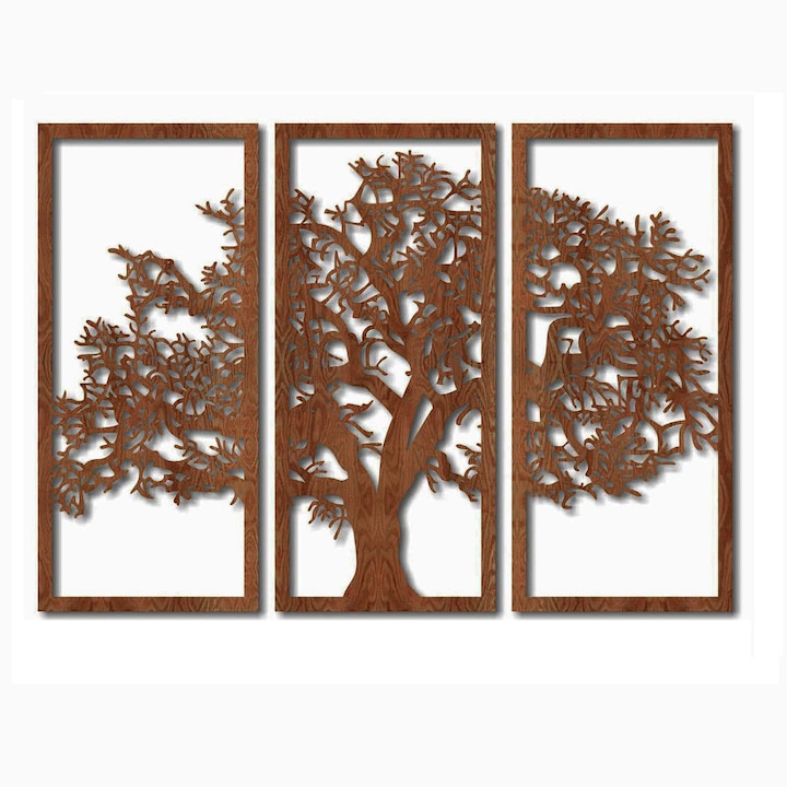 Декоративен панел за стена, Lovie Дървото на Живота, 90x60cm, Орех