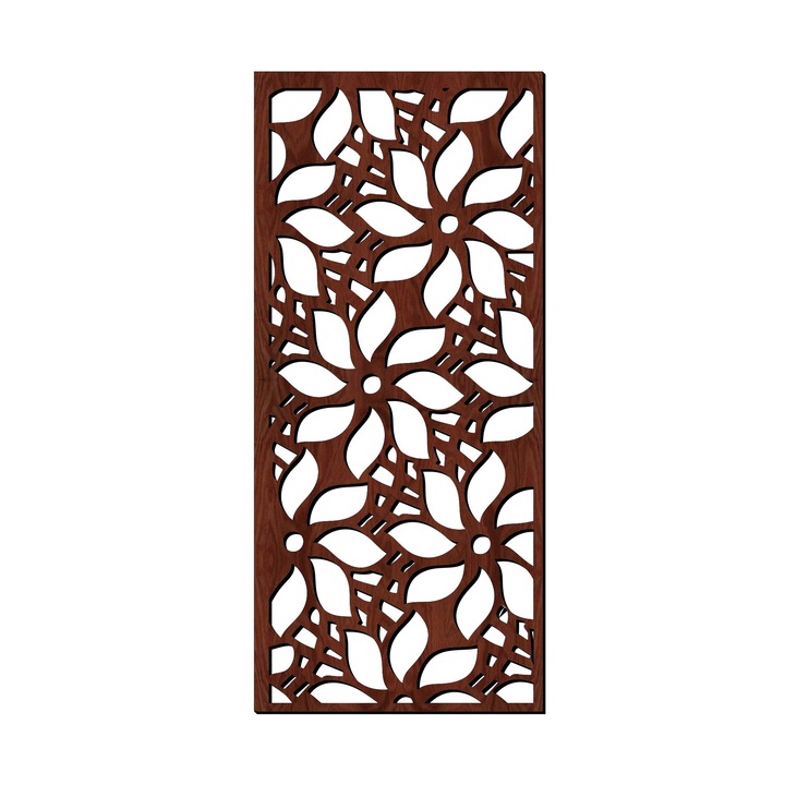Декоративен панел за стена, Lovie Цветя негатив, 40x90cm, Кафяв