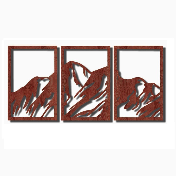 Panou decorativ de perete, Lovie Mountain, 150x70cm, Maro