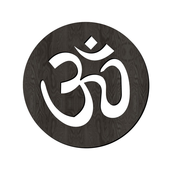 Decor de perete, Lovie, Om, Cerc, 45x45cm, Negru