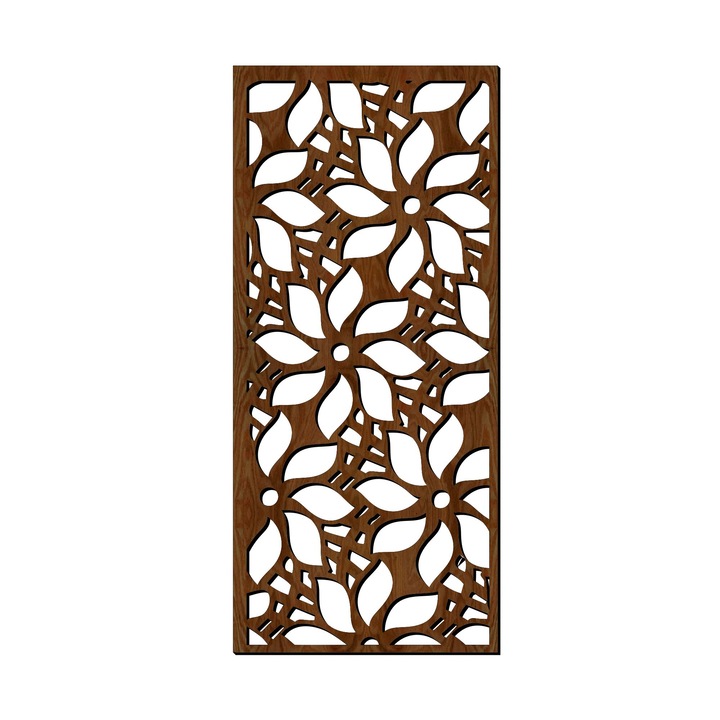 Декоративен панел за стена, Lovie Цветя негатив, 40x90cm, Орех