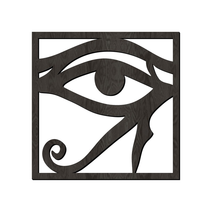 Decor de perete, Lovie, Lemn, Eye of Ra, 45 x 45 cm, Negru