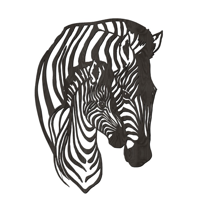 Декорация за стена, Lovie Зебри, 55x75cm, Черен