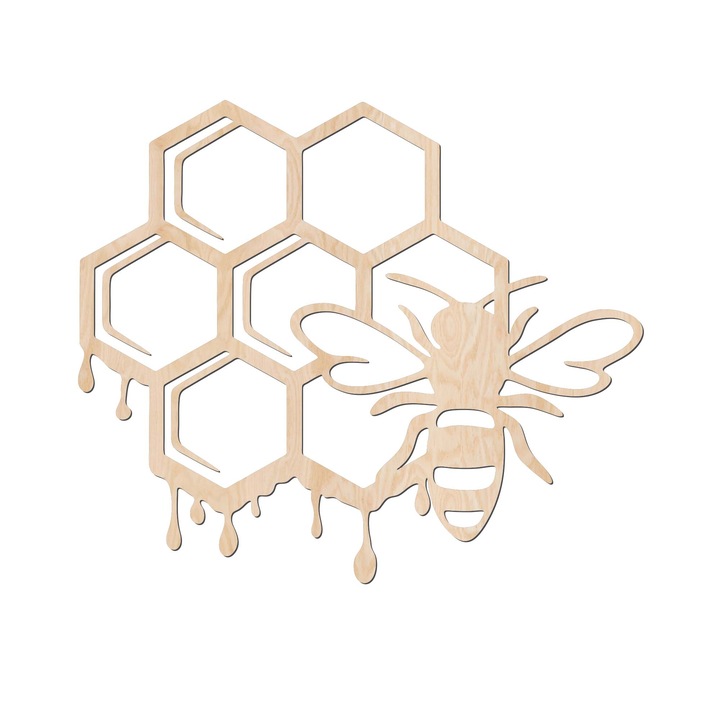 Декорация за стена, Lovie Пчелна пита, 60x50cm, Натурален