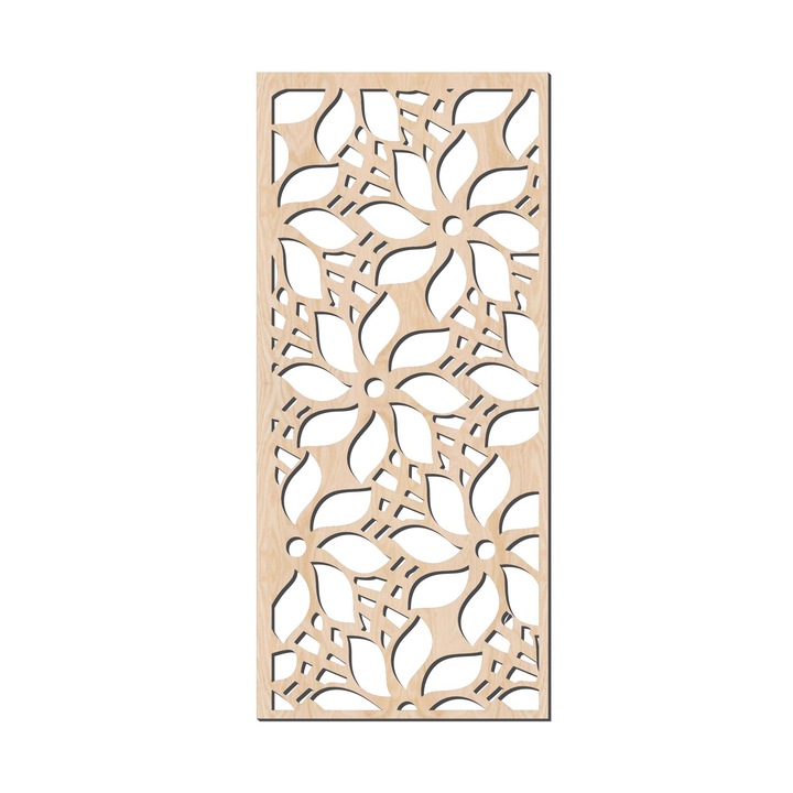 Декоративен панел за стена, Lovie Цветя негатив, 40x90cm, Натурален